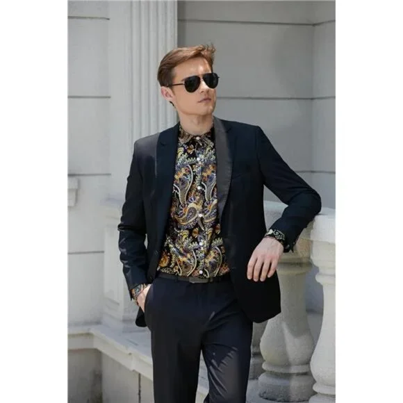 NEW Shiny Silky Satin Shirt for Men Stretchable - Picture 5 of 7